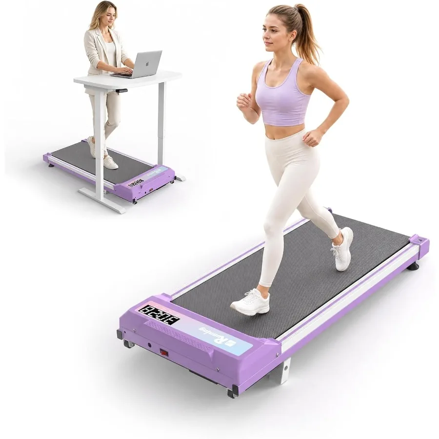 Walking Pad Under Desk Treadmill for Home Office, Aluminum Frame, Black, 10 Manual Incline