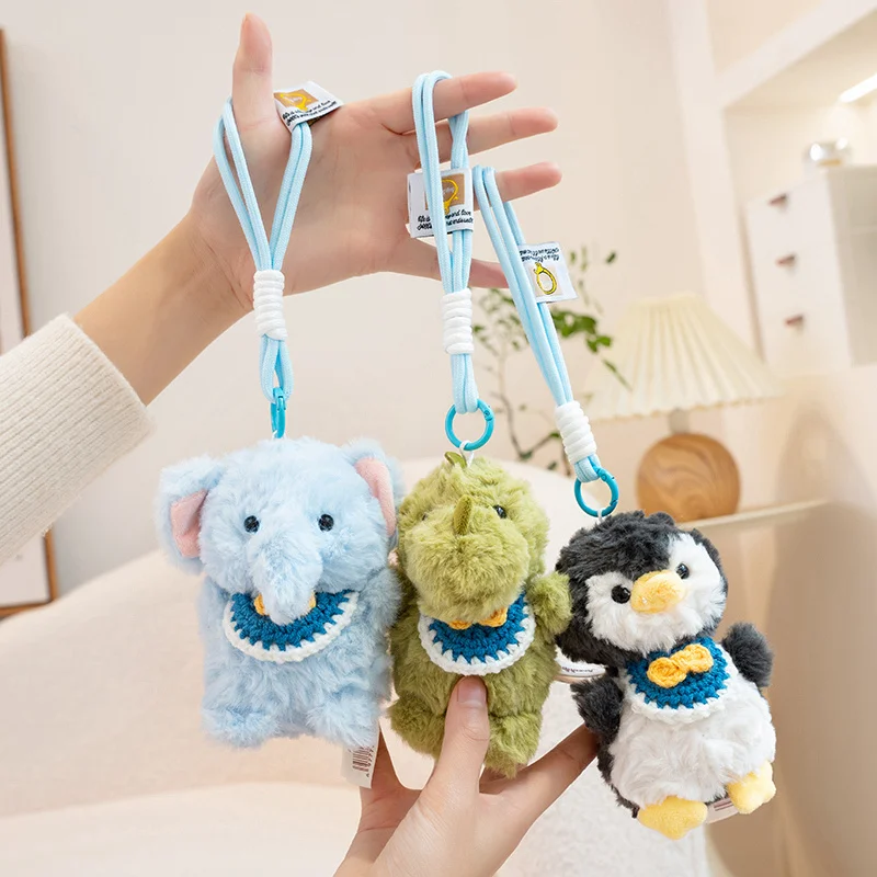 Kawaii سطح المكتب الصغير الكرتون الحيوانات الأليفة الحيوان ألعاب من القطيفة محشوة ديناصور البطريق أصبع الفرخ الثعلب دمية لطيف المفاتيح أكياس ديكور