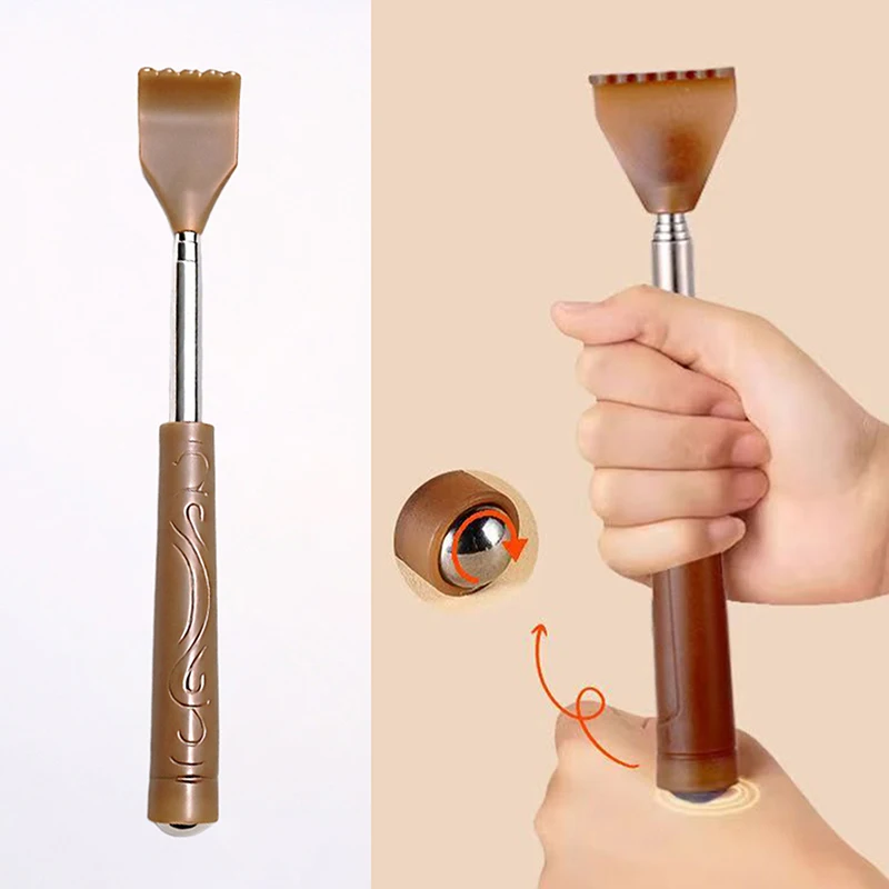 Back Extendable Scratcher Stainless Steel Telescopic Scratching Massager Extendable Telescoping Anti-itch Tool Relax Back Claw