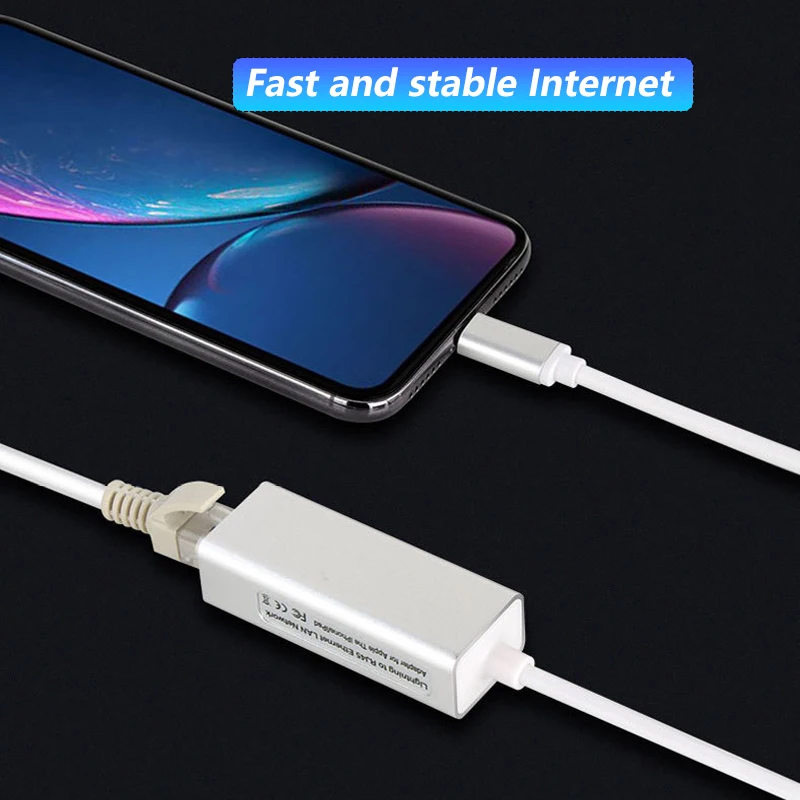 Rj45 Ethernet Ddapter For Lightning to Ethernet For iPhone 14 13 Pro max 12 11 XR XS 8 7 Plus Series Internet Network Lan Cable