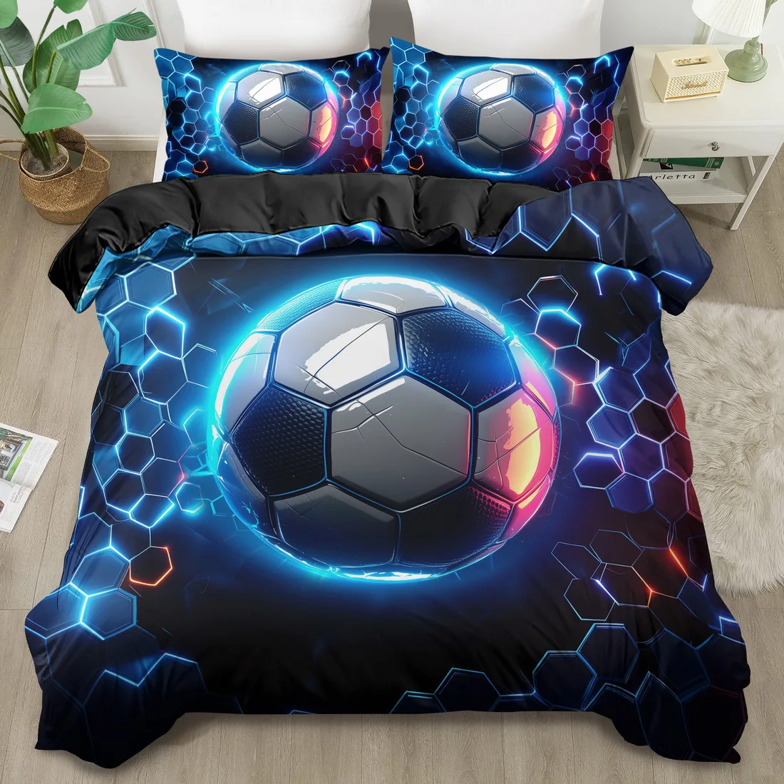 

Soft And Comfortable, Soccer Duvet Cover bedding, Sports Theme Duvet Cover, Bedroom Bedding