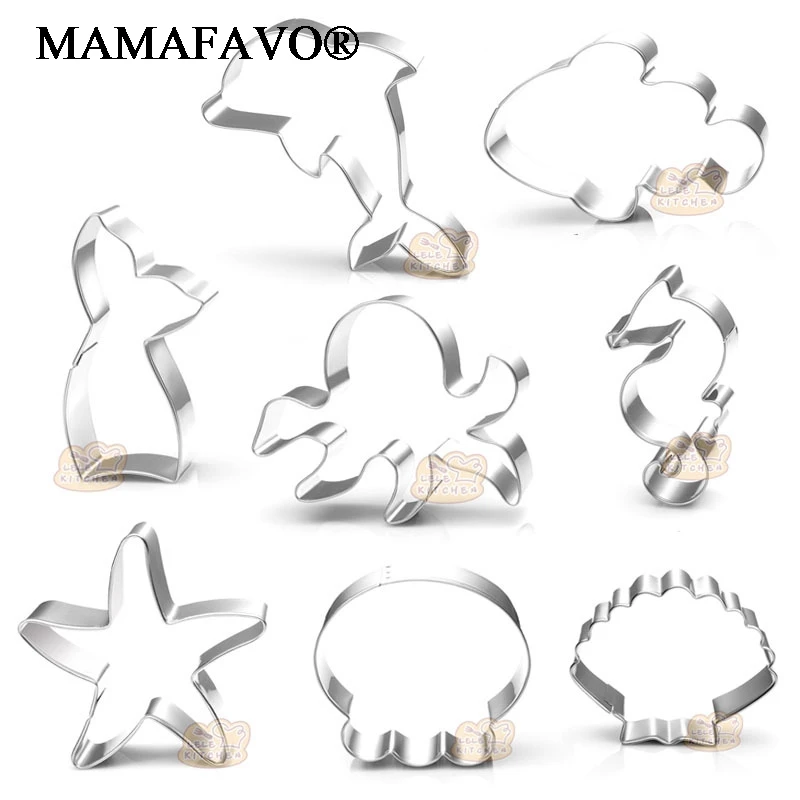 Ocean Animals Cookie Cutters Shell Starfish Seahorse Dolphin Shape Biscuits Fondant Tools K010