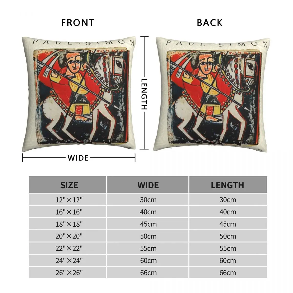 Paul Simon Graceland Square Pillowcase Polyester Linen Velvet Creative Zip Decor Sofa Seater Cushion Cover