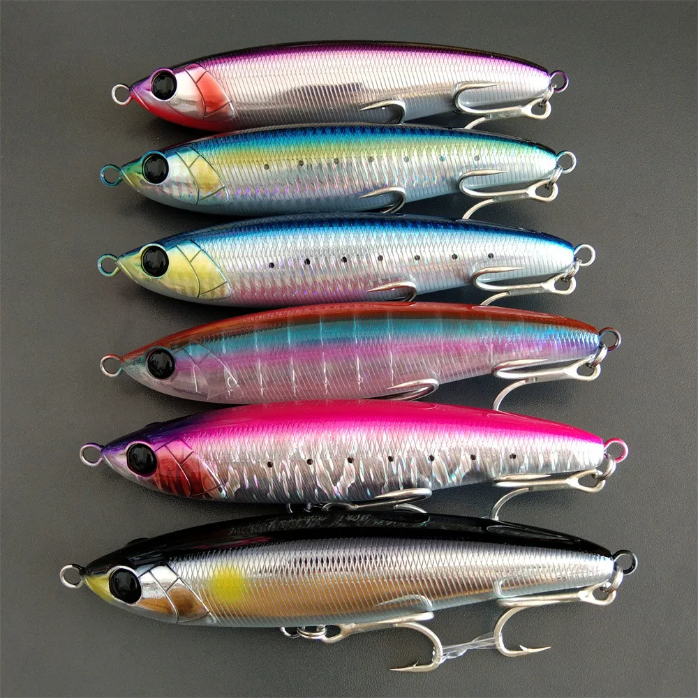 TSURINOYA  6pcs 140F Topwater Stick Fishing Lure FANATIC 140mm 46g Deep Areas Boat Fishing Saltwater Hard Baits Floating Pencil