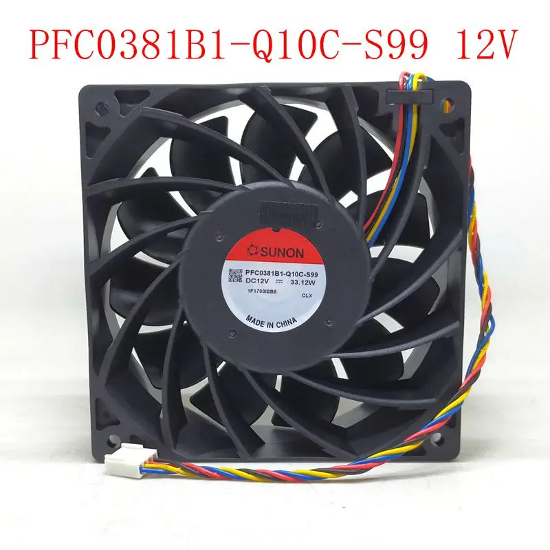 

PFC0381B1-Q10C-S99 Высокоскоростной вентилятор охлаждения CFM 120 мм 12 см 12038 для шахтера, шарикоподшипник постоянного тока 12 В, мощный 4800 об/мин, 120X120X38 мм