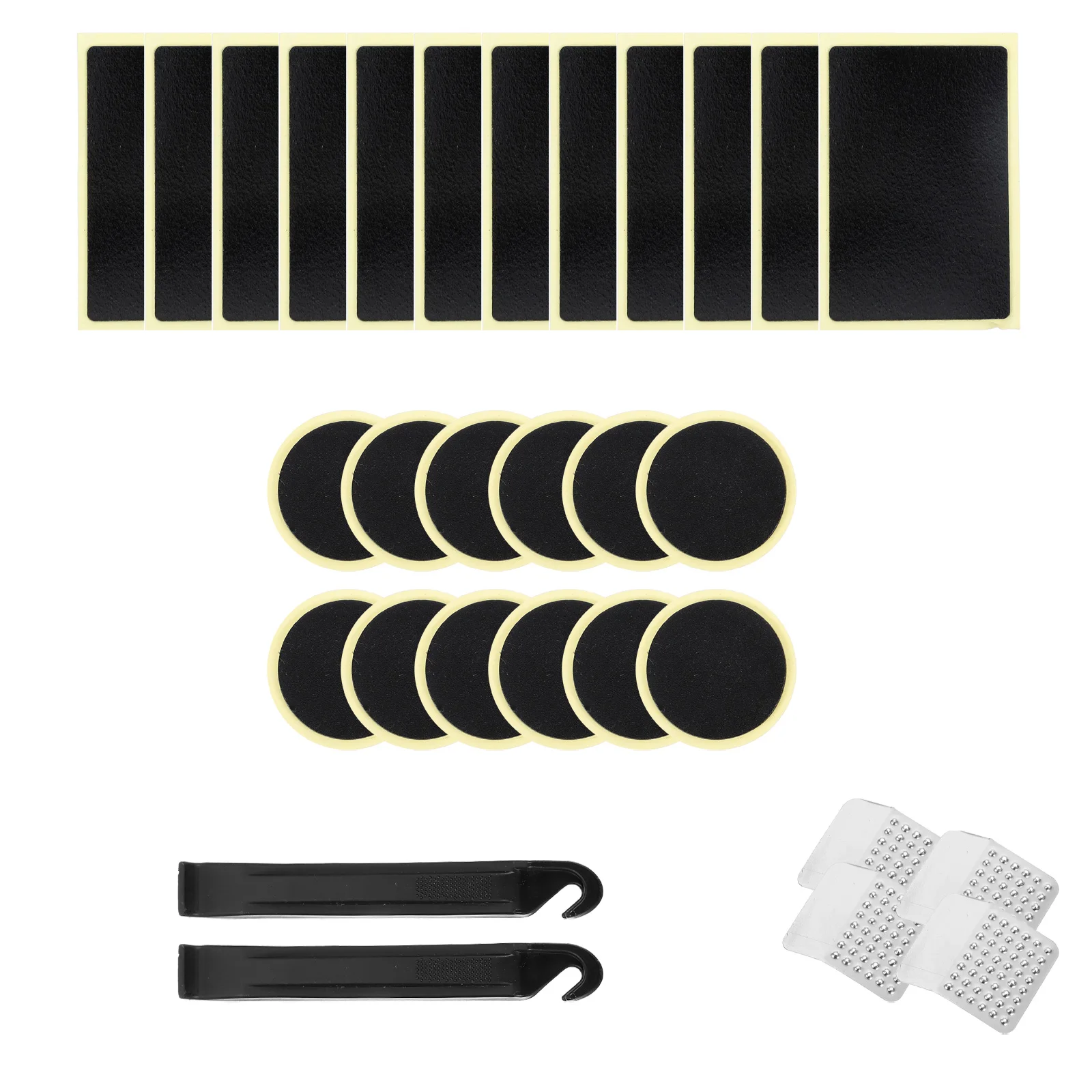 42 Pcs Mini Bike Tire Repair Accessories Supplies No Glue Kit Glueless Patch Black Pump