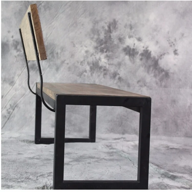 Modern Design Public Seating Back Patio Cheap Park Indoor Outdoor Metal Wooden Bench
