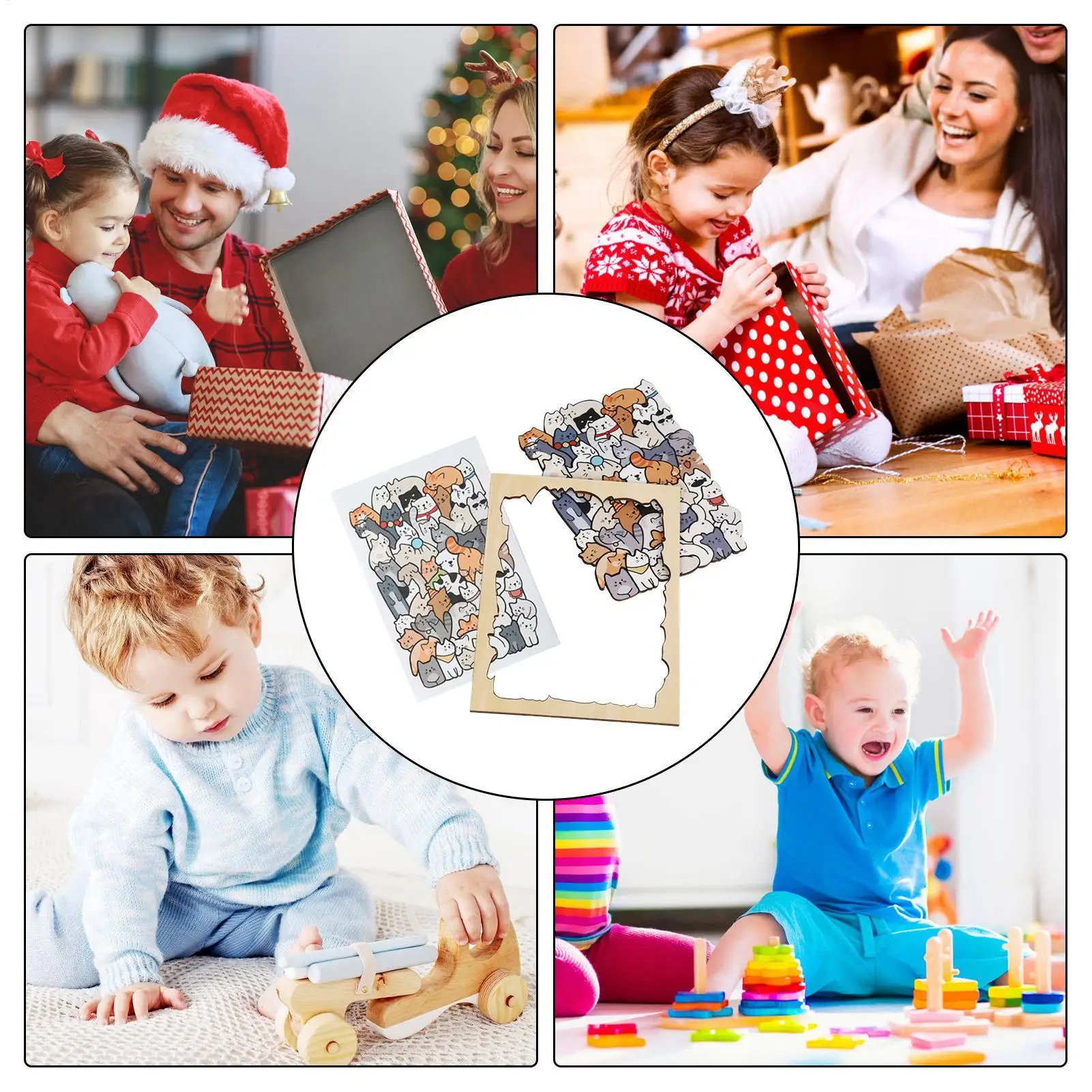 고양이 직소 퍼즐 100 조각 어린이 교육 보드 게임 동물 테마 어린이를위한 크리스마스 생일 선물 가족 파티 게임