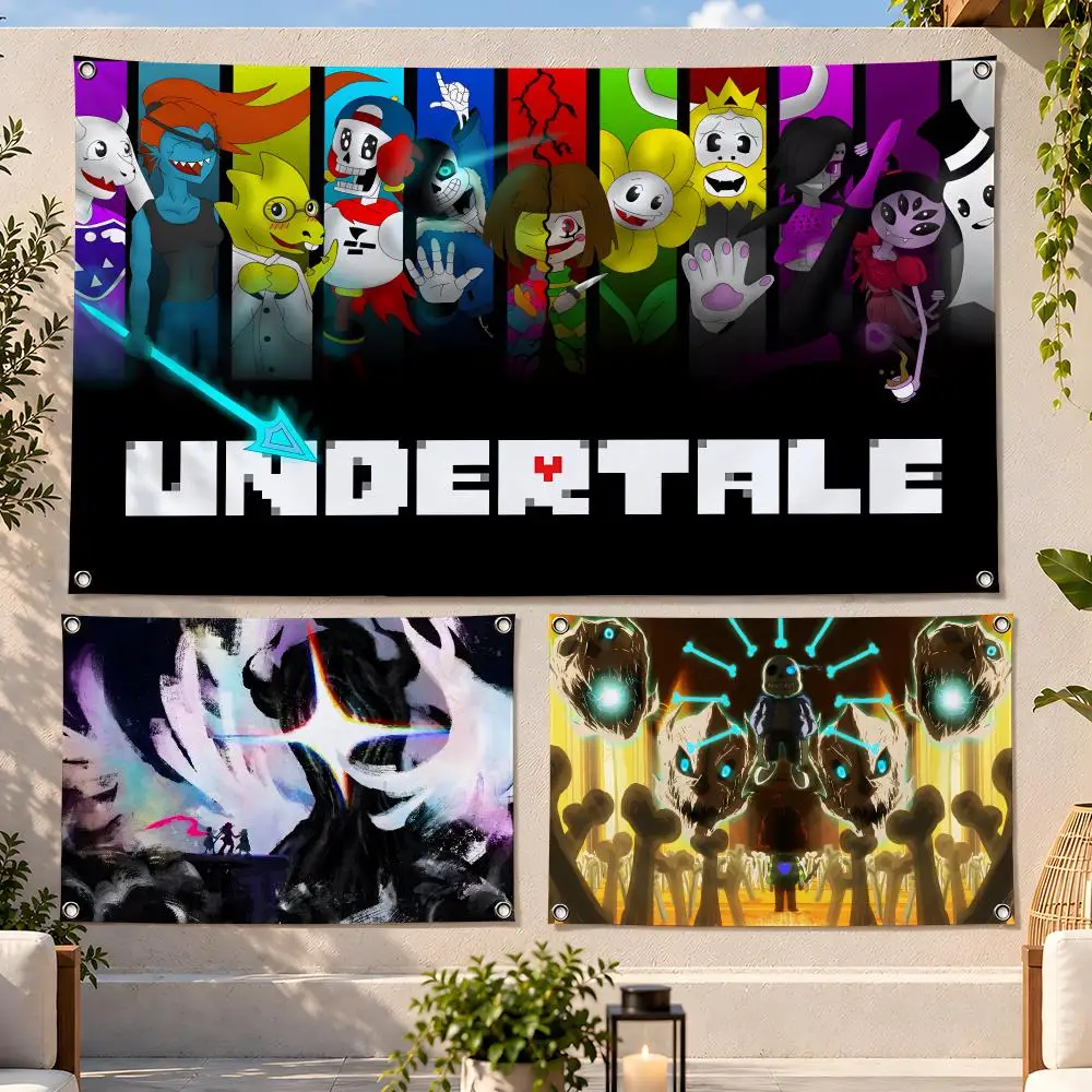 Game Indie Undertale Flags Fan Flag Banner Wall Hanging Outdoor Yard Camping Dorm Garage Party Home Decor Gift