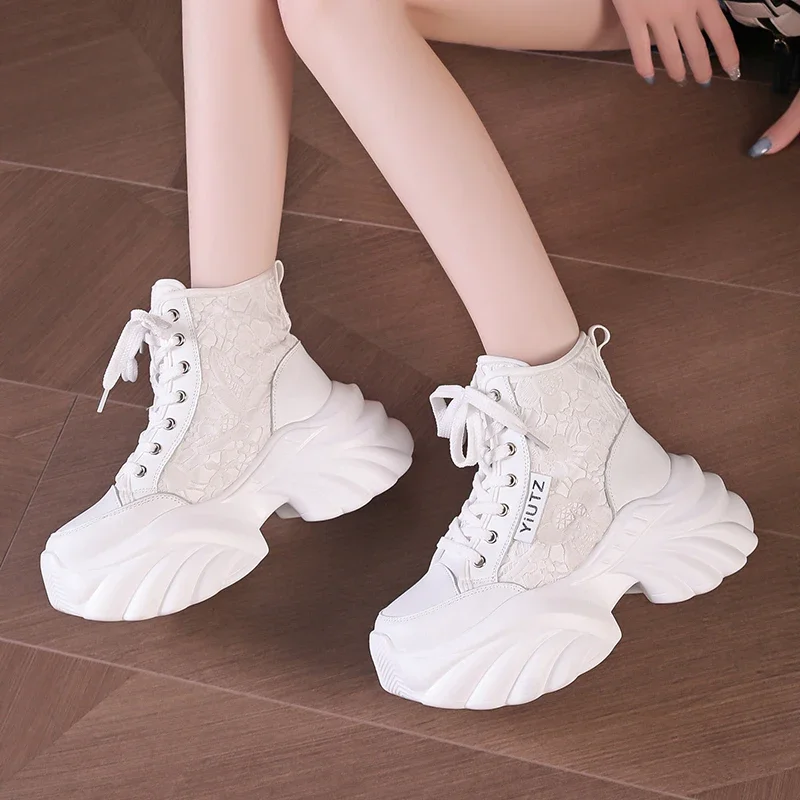 Autumn Women\'s Sneakers New Breathable High Platform Shoes Woman Ladies Vulcanize Casual Chunky Sneakers Zapatillas Mujer 8.5CM