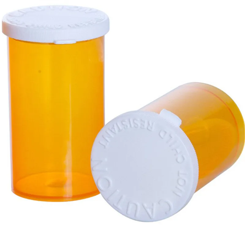 Envases de Medicamentos, Frascos de Viaje para Pastillas - 6/8/13/16/20/30/40/60 Dram, 5 Botellas de Plástico para Medicamentos con Tapas a Prueba de Niños
