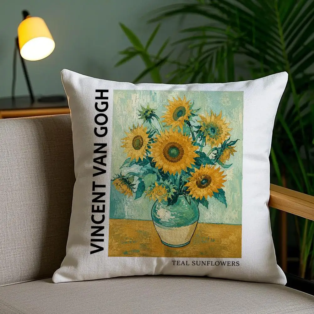 Sunflower Design Cushion Cover Short Plush Soft Double-Sided Printing Pillow Case Cozy Sofa Bedroom Home Decor Gift 3