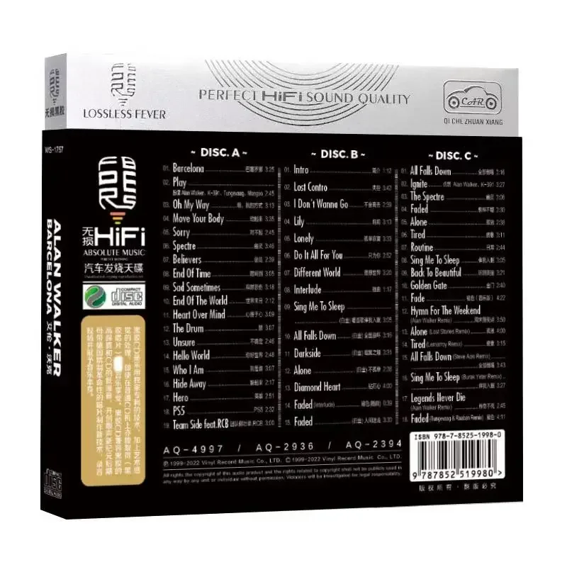 Классический DJ Alan Walker AW Музыкальный CD Greatest Hits Альбом Faded 3 шт