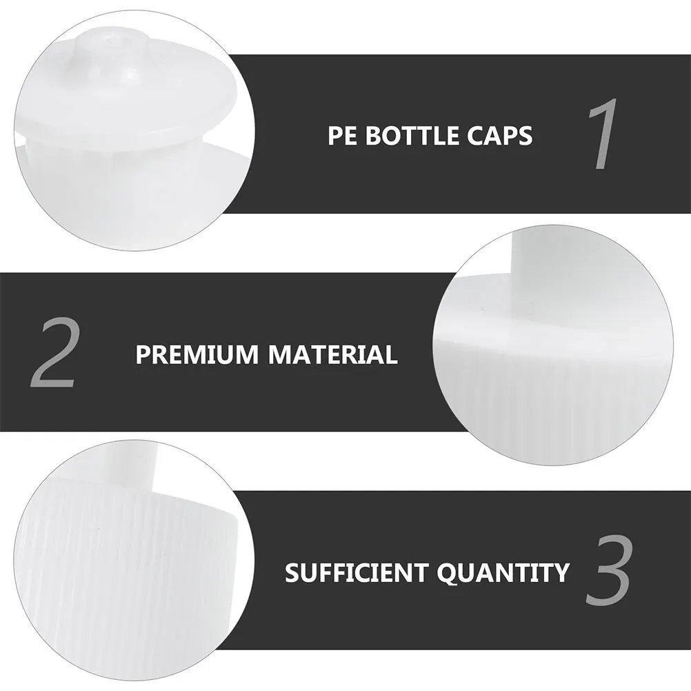

25pcs 28mm Sports Bottle Caps Mineral Water Tops Pull Cover Leak Proof PE Material White Color Anti Leakage Design