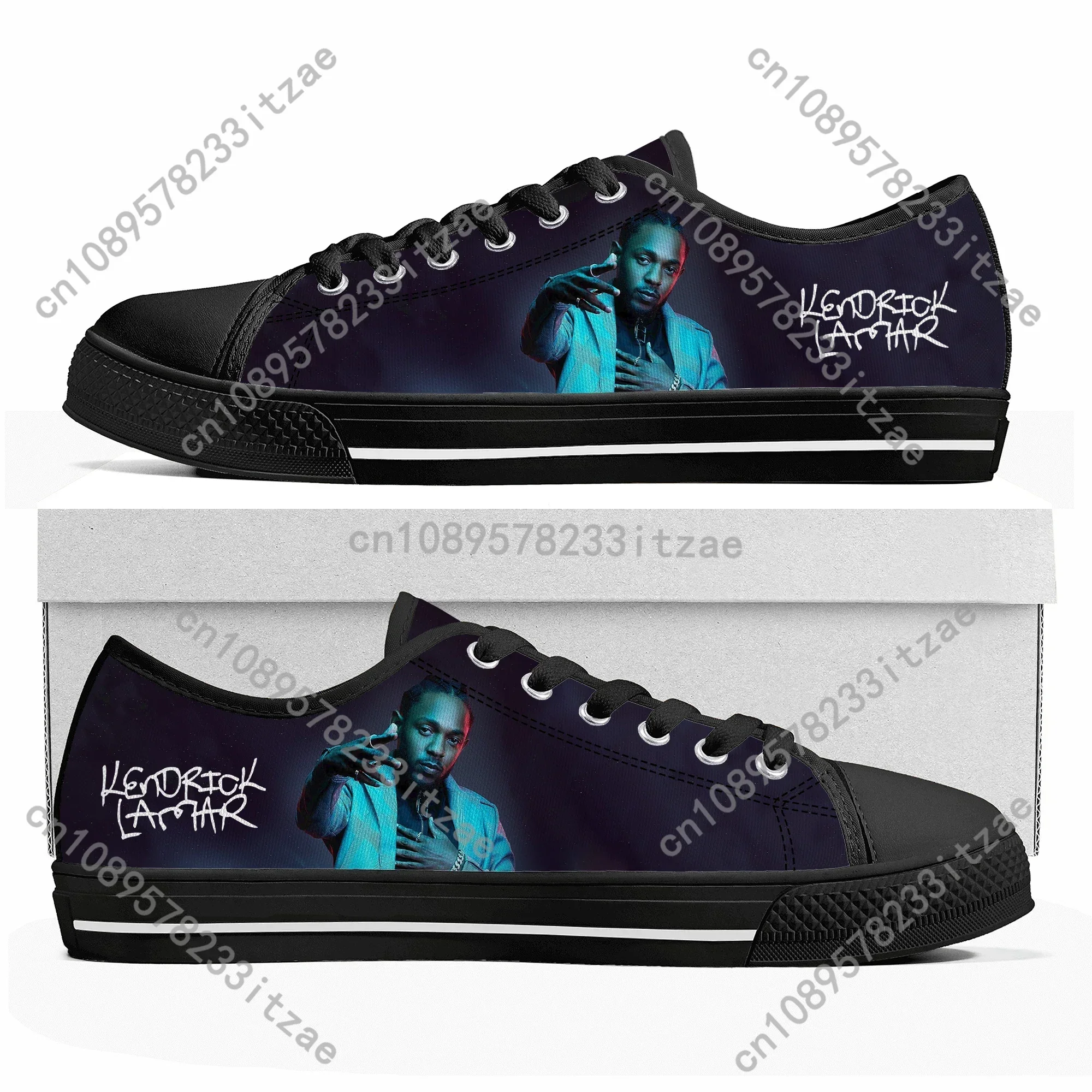 Kendrick Lamar Rapper Hip Hop Low Top Sneakers Mens Womens Teenager High Quality Canvas Sneaker couple Casual Shoes Custom Shoe