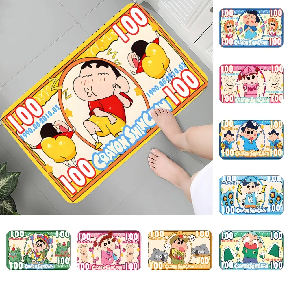 

C-Crayon-Shin-chans Floor Mat Graphic Printed Flannel Doormats for Bathroom Kitchen Entrance Carpet Home Decor