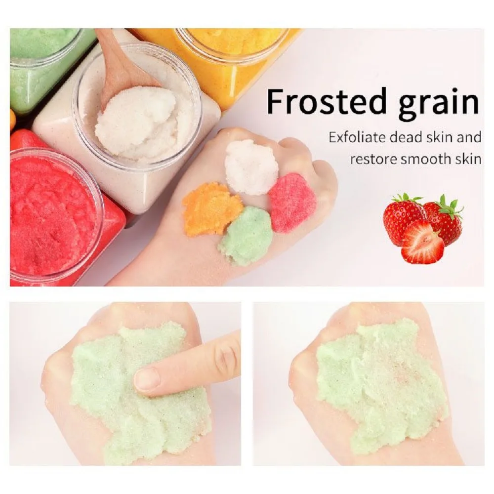 510ml Fruit Bath Body Scrub Moisturizing Exfolianting Softens Horny Clean Skin Softens Cuticles Sea Salt Body Scrubs