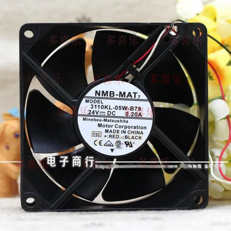 WW    1pcs for NMB 3110KL-05W-B79 8025 8cm 24V 0.20A inverter fan 3pin