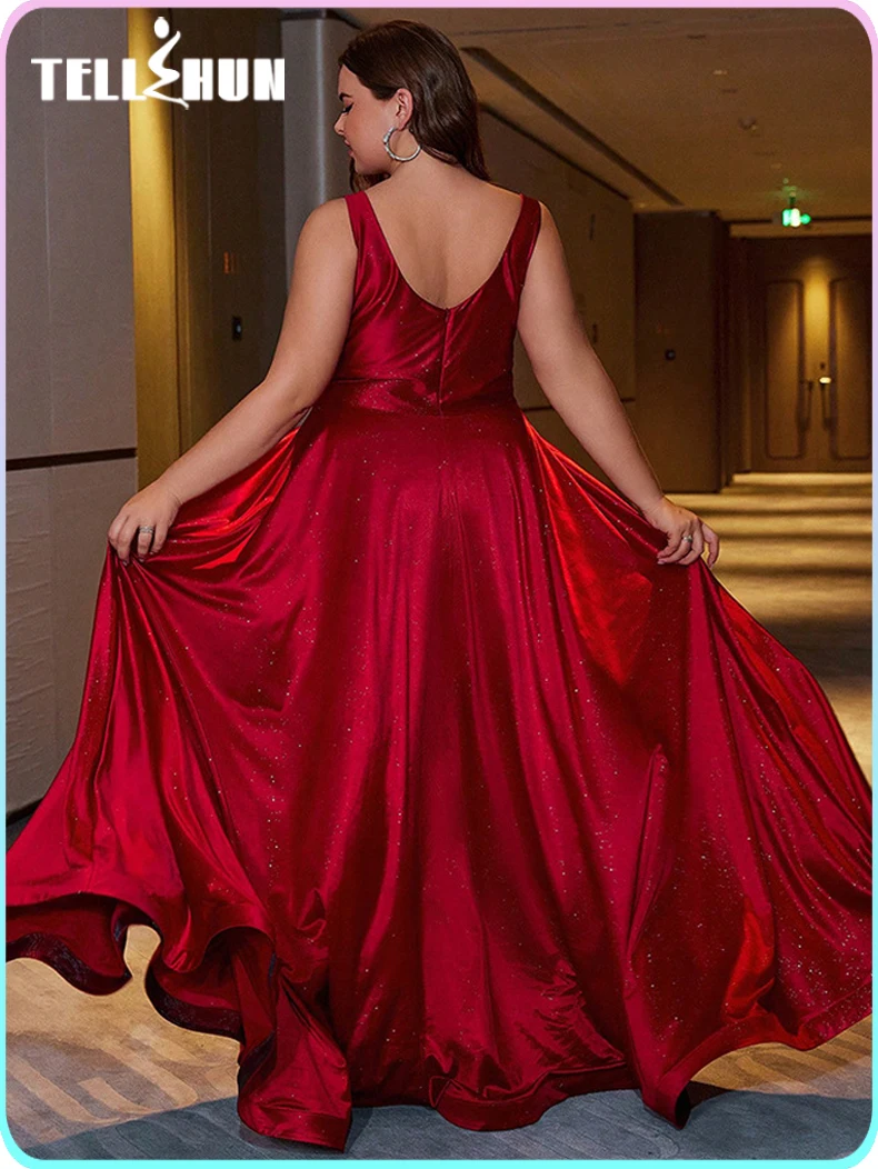 Deep v-neck red long Dresses gala women elegant luxury Sexy Split Night club evening Cocktail party dresse for wedding Plus Size