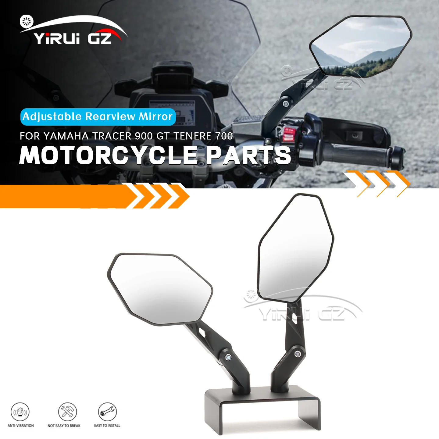 FOR YAMAHA TRACER 900  900 GT TENERE 700 New CNC Aluminum Foldable Rearview Mirror Adjustable Side Mirror Motorcycle Accessories
