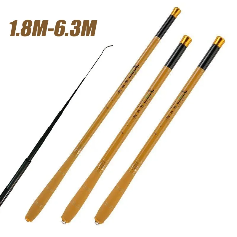 1.8m-6.3m Tenkara Rod Fly Fishing Rod Short Fishing Pole Small Stream Collapsible All Waters Quality Carbon Tube Creek Rod