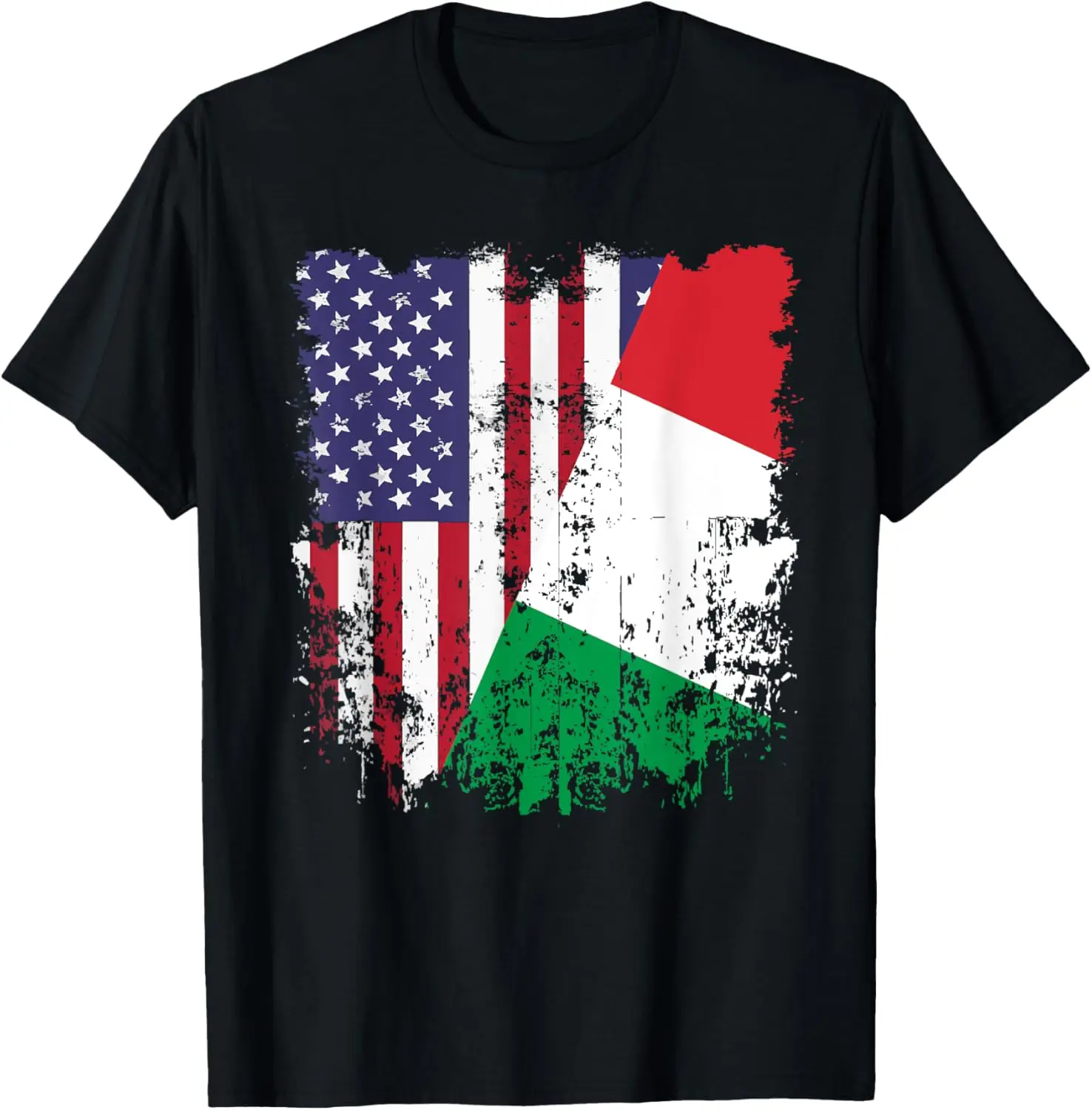 

Half American Flag Italy Flag T-Shirt