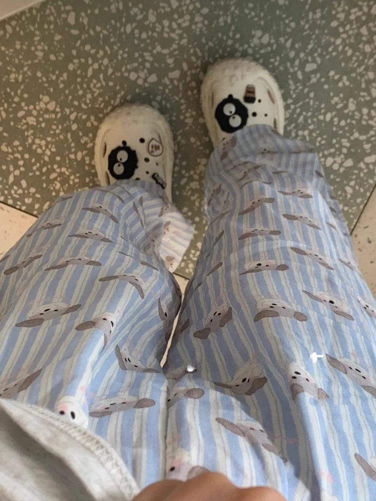 Cartoon Baumwolle Spwear Casual Hause Hosen männer Lange Hosen Große Größe Outdoor Walking Hosen Paar der Bequeme Gestreiften Hause...