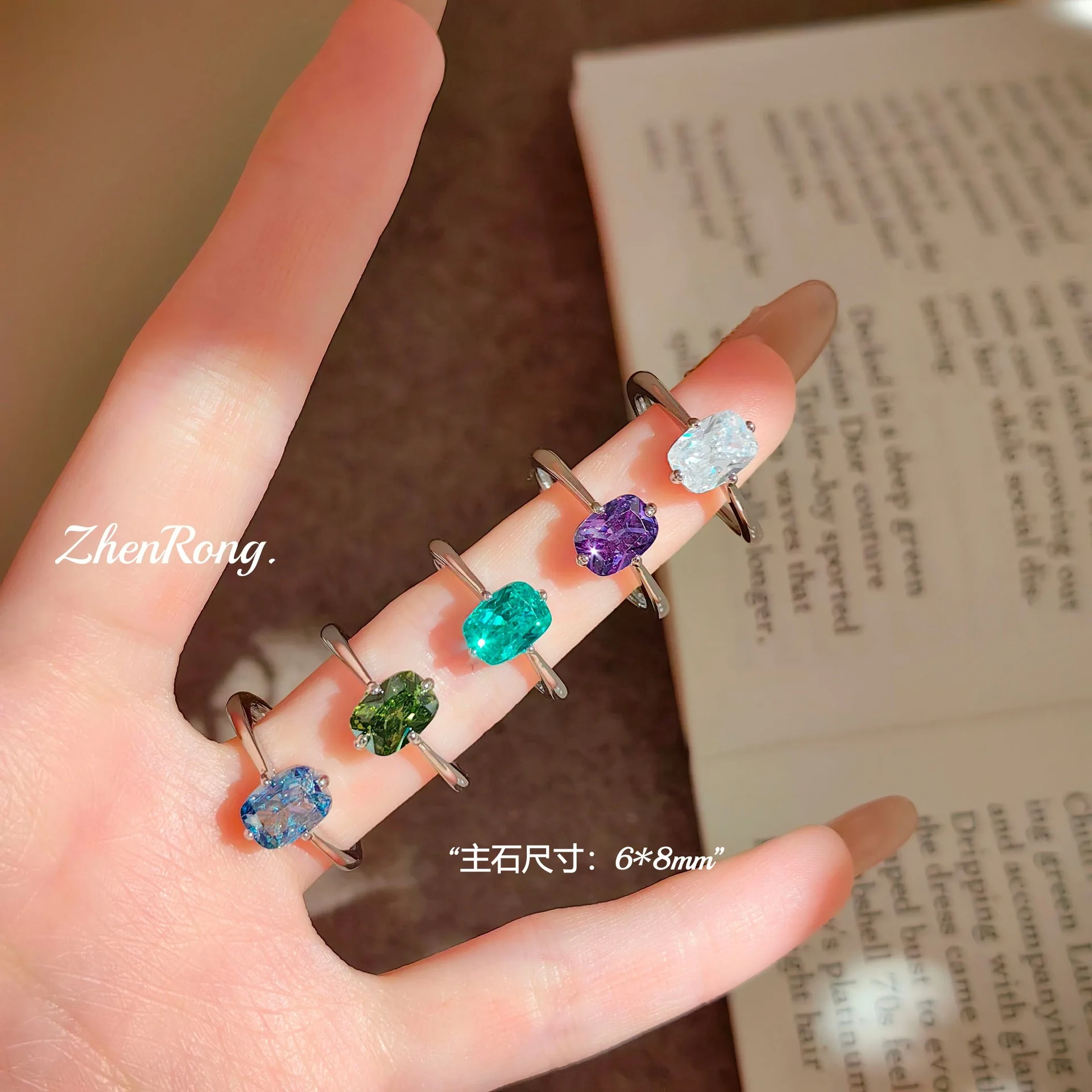 Retro Simple Old Money Wind S925 Sterling Silver Ring Featuring Paraiba Tanzanian Blue Olive Green Colored Treasure For Women