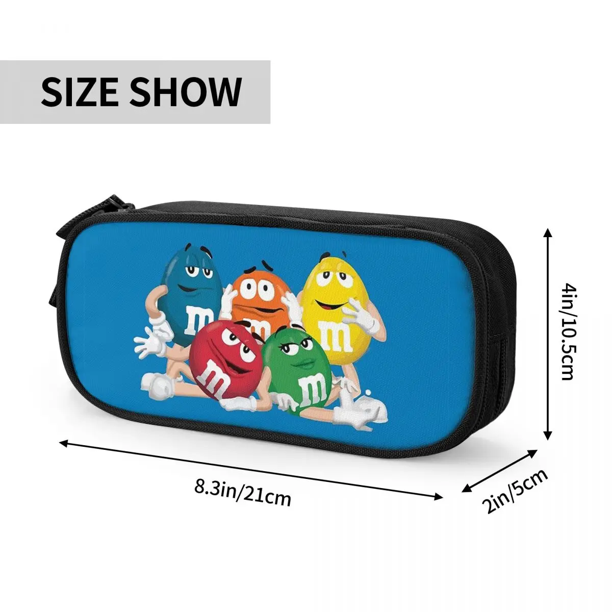 M And M Character Baby Pencil Cases Large Storage Pen Bags Pen Box Pencil Pouch For Boys Girls Students Stationery School Office