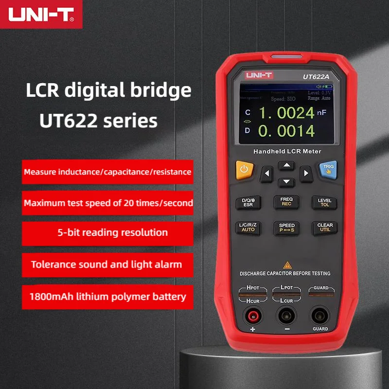 

UNI-T UT622A/C/E Handheld LCR Digital Bridge High Precision Measuring Resistance Inductance Capacitance Meter Digital bridge