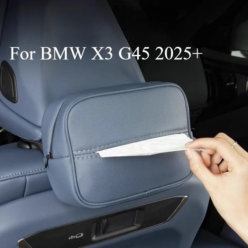 

Leather Car Seat Tissue Box For BMW X3 G45 2025+ Seat Hanging Paper Towel Storage Bag
