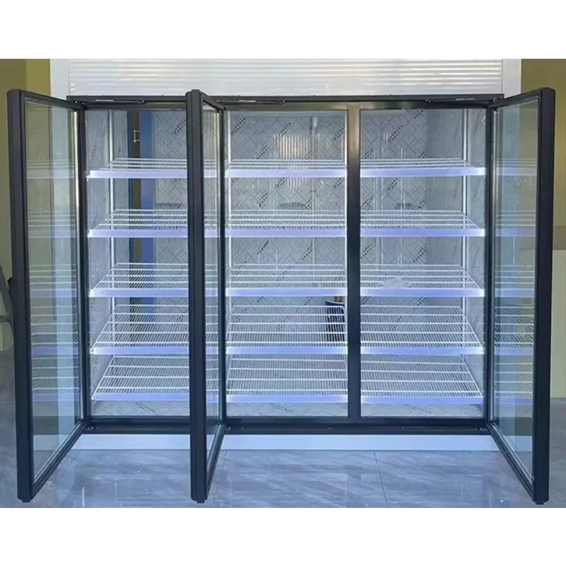 Commercial Multi Door Glass Display Cabinet Upright Refrigerator Grocery Cooler Customized