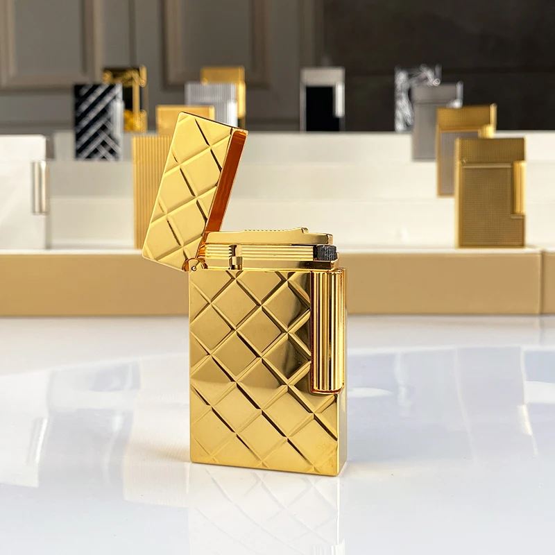 New commemorative edition single and double flame luxury lighter Ping Sound natural paint cigarette smoking butane lighter 17031