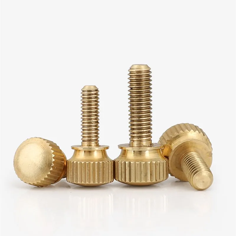 2-5PCS M3 M4 M5 M6 Hand Tighten Brass Knurled Screws Copper Twist Knurled bolts Computer Chass Bolt Thumb Screw