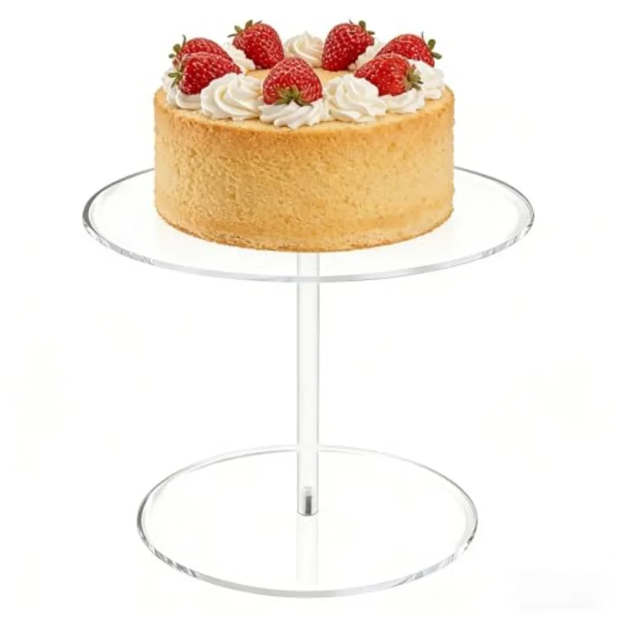 Acrylic Cake Stand, 7.8 Inch Clear Mini Round Cake Stands for Dessert Table, Cupcake Pastry Display Riser for Birthday Party We