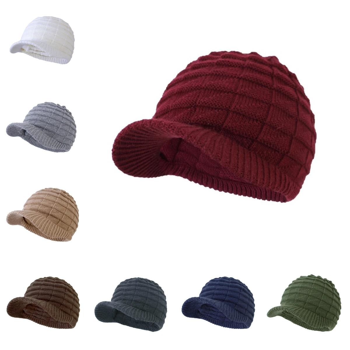 

Solid Color for Warmth Hat Man's and Woman's Winter Outdoor Skiing Leisure Winter Hat Soft Touch Stretchable Simple Knitted Hat