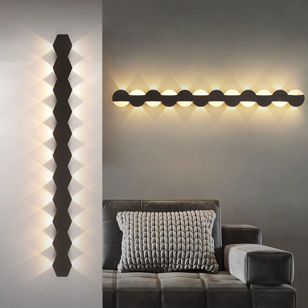 

Modern minimalist Straight strip Wall lamp Bedroom Bedside Lliving room Creative Background Wall light Spotlight