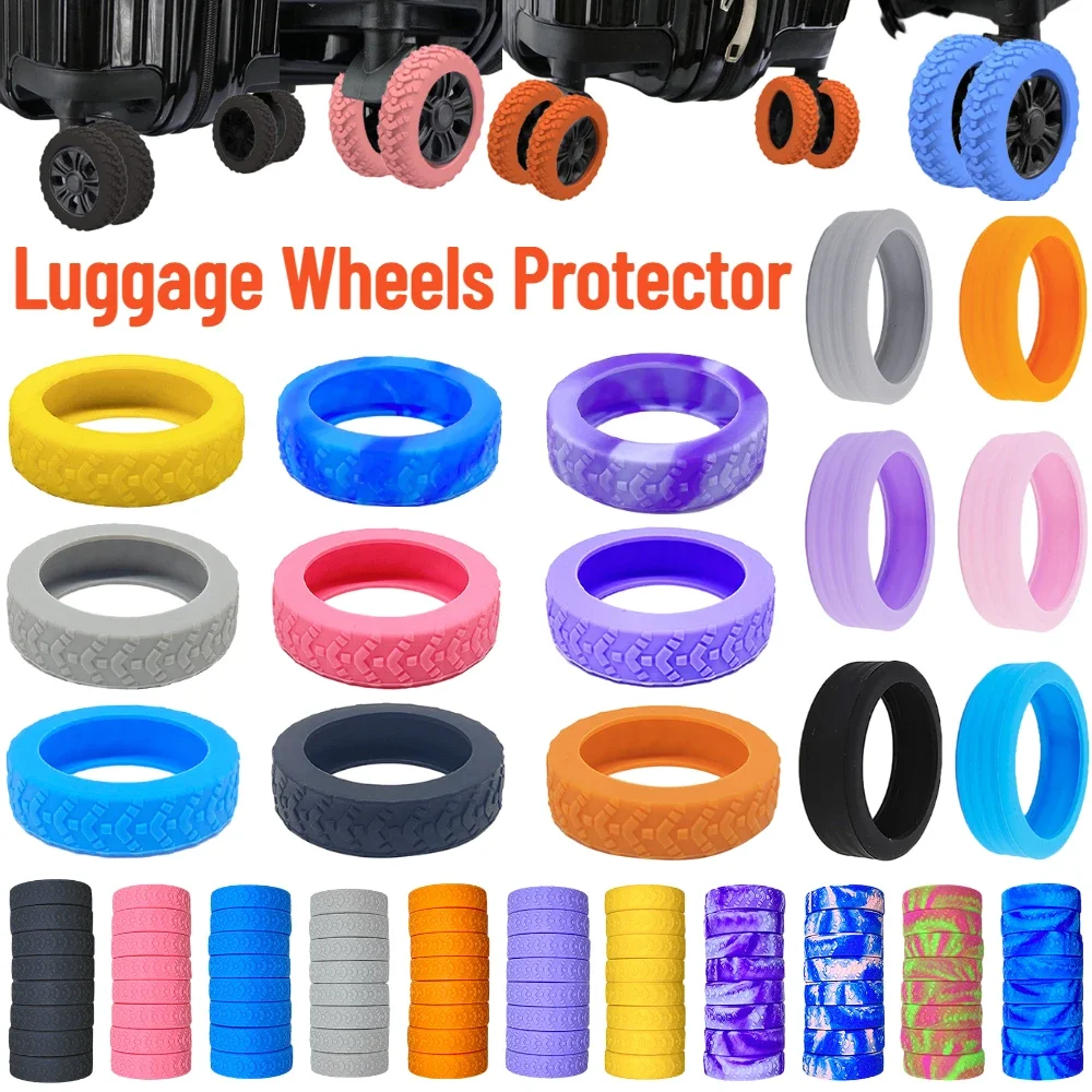 8PCS Luggage Wheels Protector Silicone Wheels Caster Shoes Travel Luggage Caster Shoes Suitcase Reduce Noise Wheels Covers