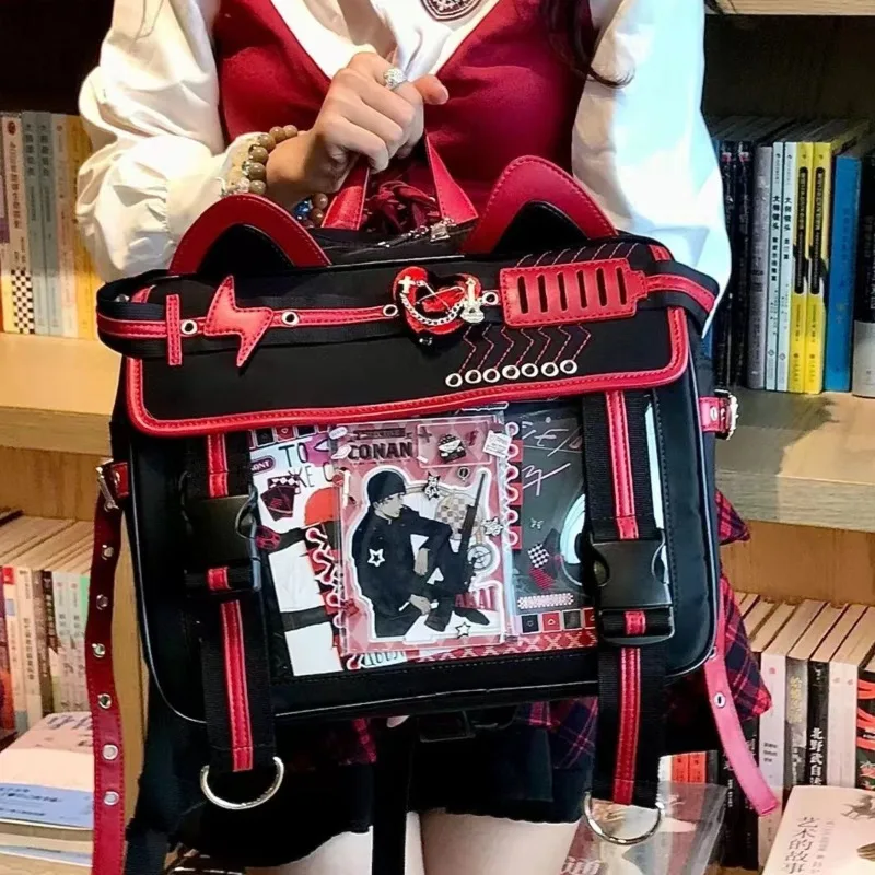 Sac à Dos Mécanique Transparent Itabag Y2k pour Homme et Femme, Sacoche à Bandoulière de Grande Capacité pour Couple, Étudiant, 03Single initié,