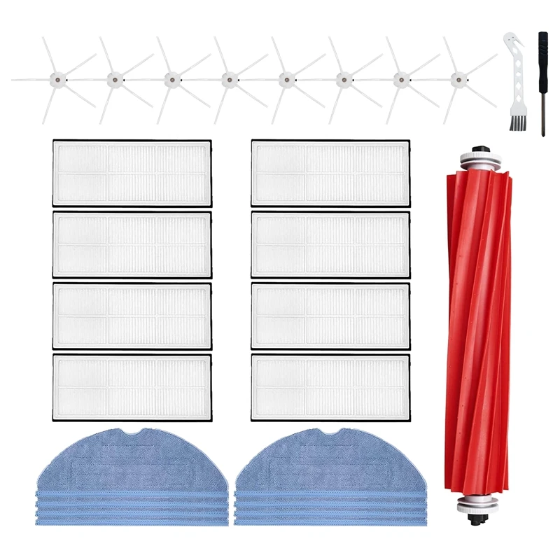 AD-27Pcs ل Xiaomi Roborock S7 T7S T7S Plus قطع غيار المكنسة الكهربائية فرشاة رئيسية فرشاة جانبية فلتر Hepa ممسحة القماش