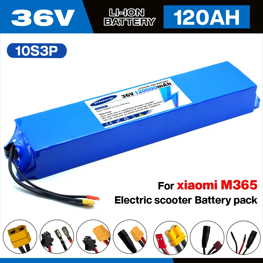 

Upgraded 10S3P 36V 120000mAh 36V Electric Scooter Battery Pack for M365 Scooter 36V 18650 Lithium Battery Pack 120Ah Battery