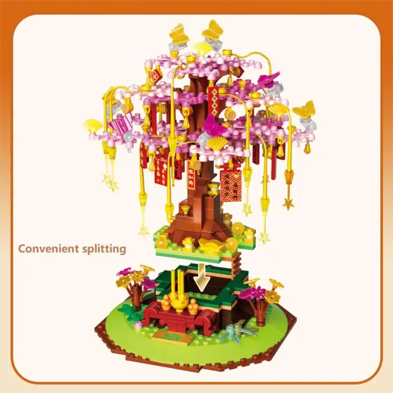 526pcs Wishing Tree Model Building Blocks Toys for Boy Girl Adults DIY Decor Gift Creative Season Wish Flower Tree Blocks Bricks