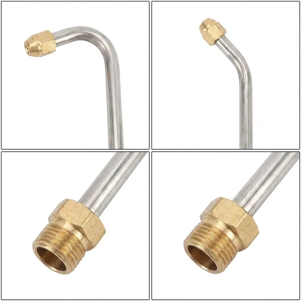 Stainless Steel Pressure Washer Nozzle Accessories 30deg 90deg U Bend for Extended Reach and Precision Cleaning