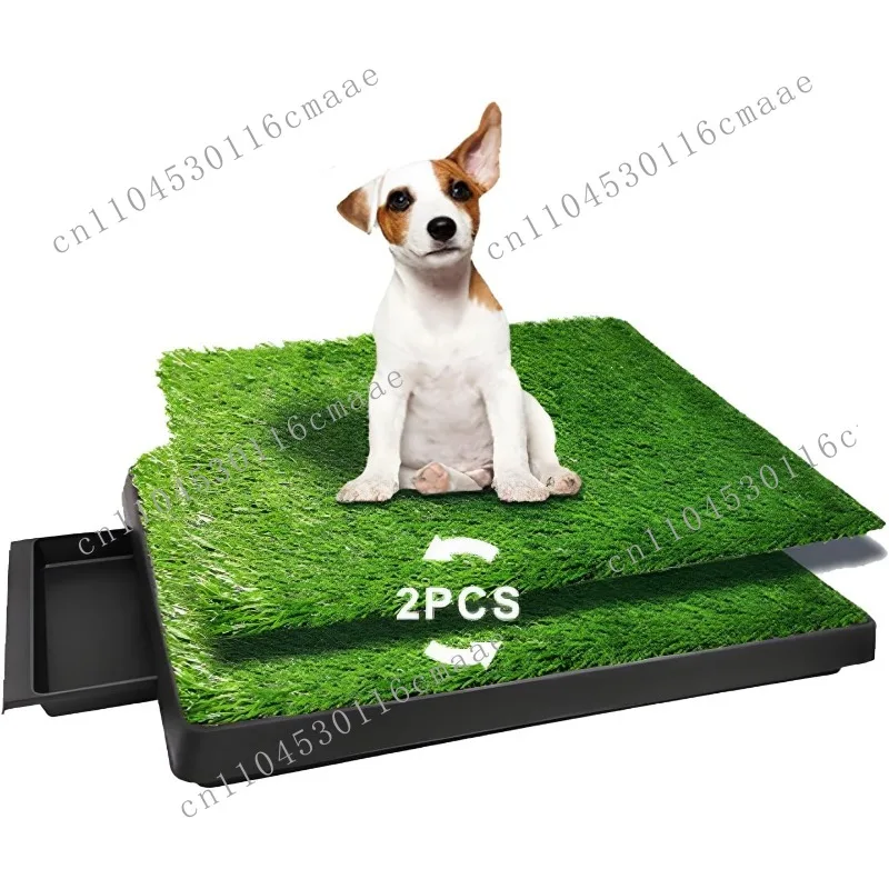 Dog Urinal Containing 2 Replaceable Lawns, Washable Dog Potty Grass .Portable Pet Bedpans  Size 25X20X30 Inches  Dog Products