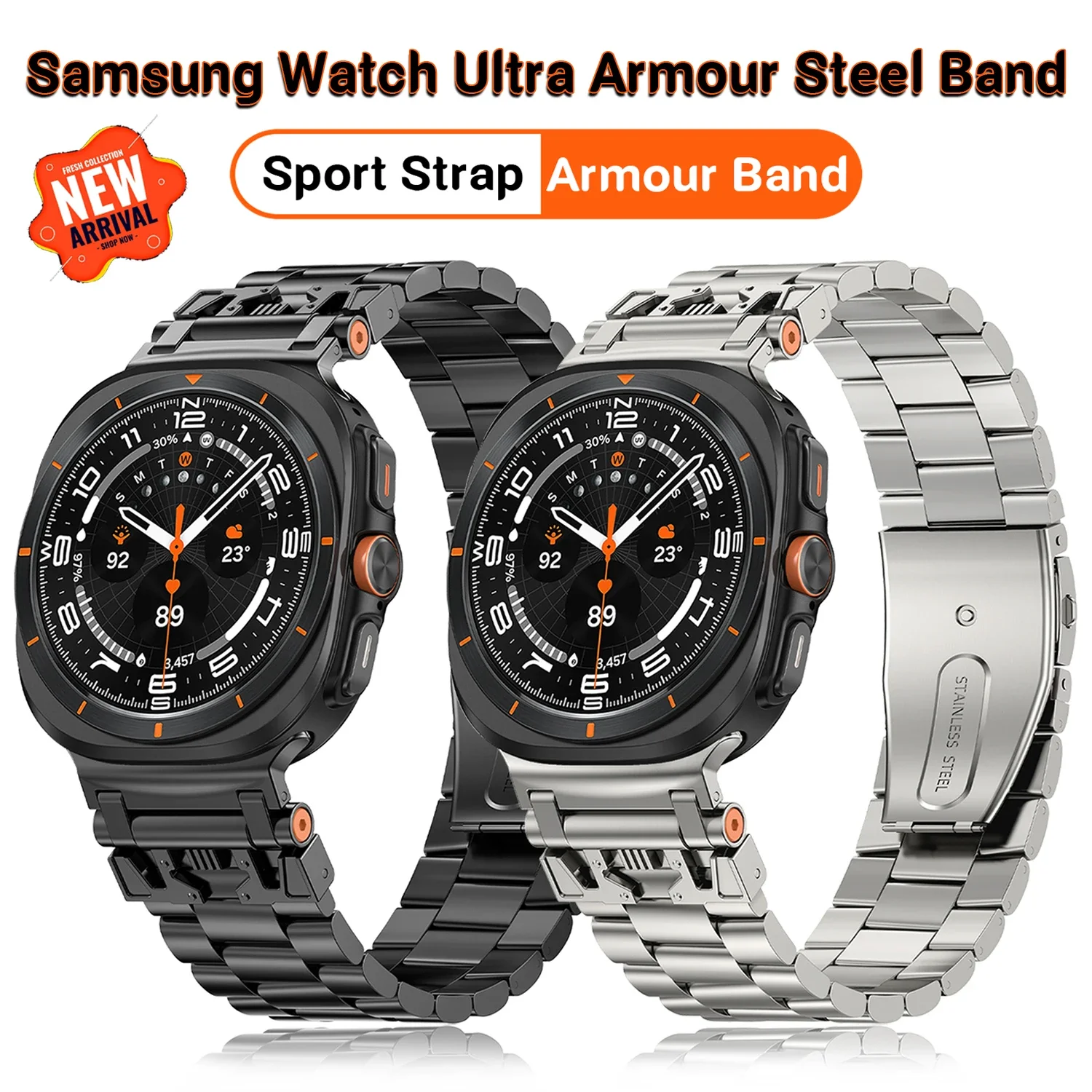 

No Gaps Stainless Steel Band For Samsung Galaxy Watch Ultra 47mm Metal Strap For GALAXY ULTRA 47MM Sports Bracelet Correa