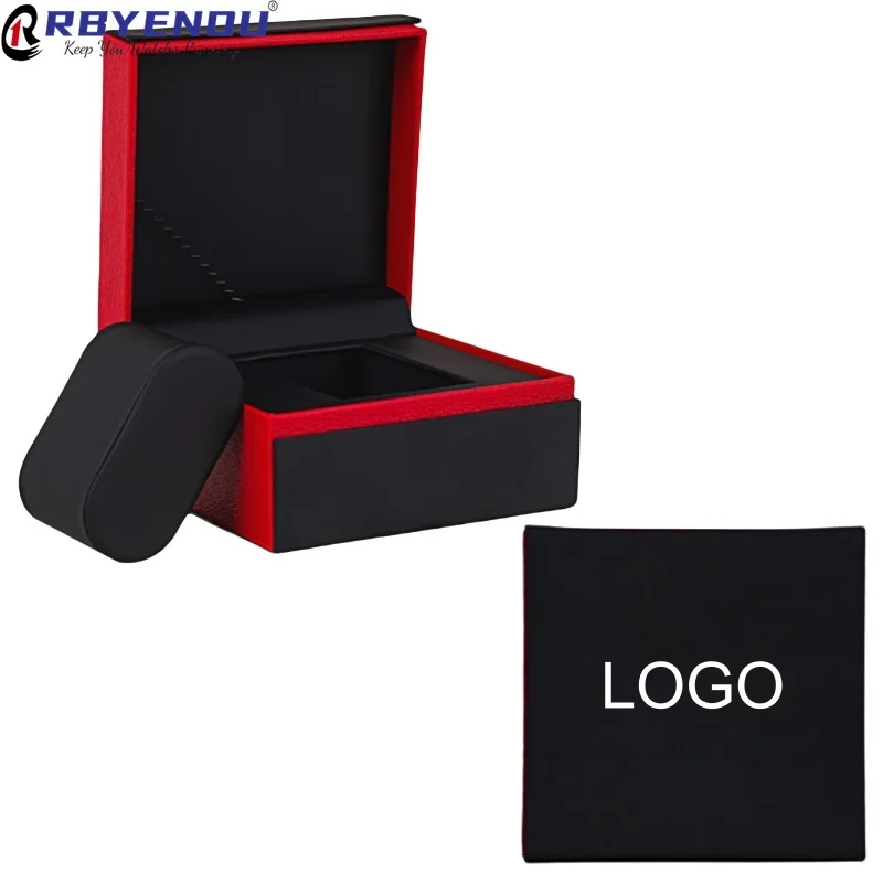 Exquisite High-quality Black-red Watch Case Box Free Customized Logo Personal Gift Business Transportation Organizador Box
