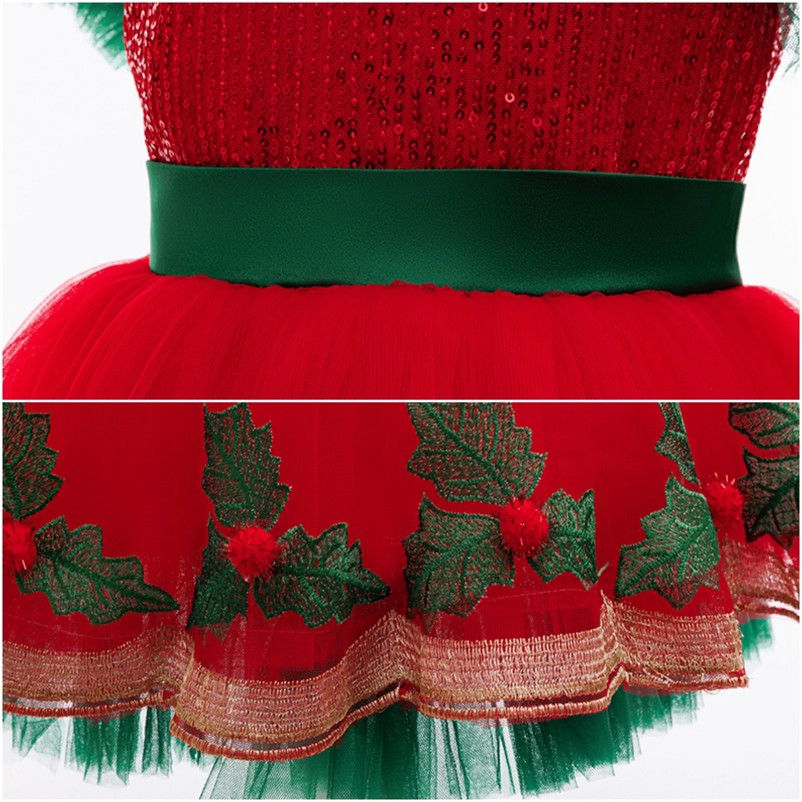 어린이 여자아이 크리스마스 레이스 드레스 여자아이 첫 영성체 우아한 자수 웨딩 파티 꽃잎 드레스