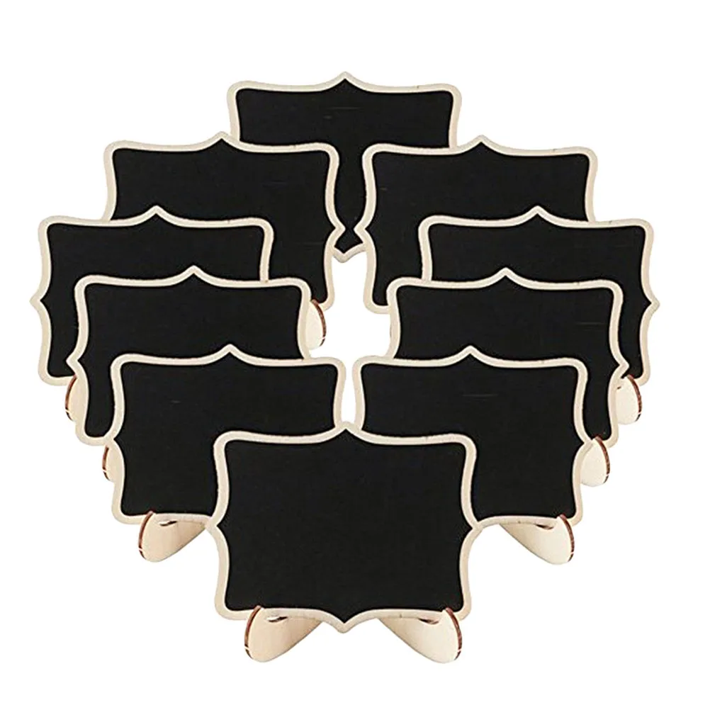 12pcs Mini Wooden Chalkboard Set for Wedding Place Cards, Party Labels & Desktop Messages – Eco-Friendly