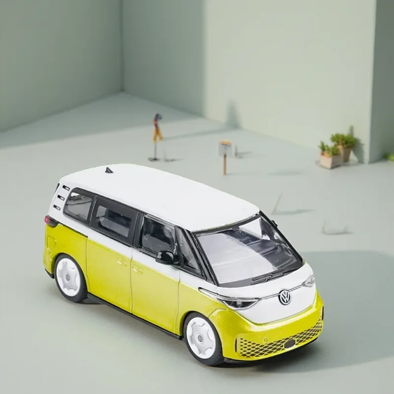 

MINIGT 1:64 Scale ID-Buzz Candy Yellow Van Alloy Car Model Static Collection Decorated Holiday Toys Souvenir Gift