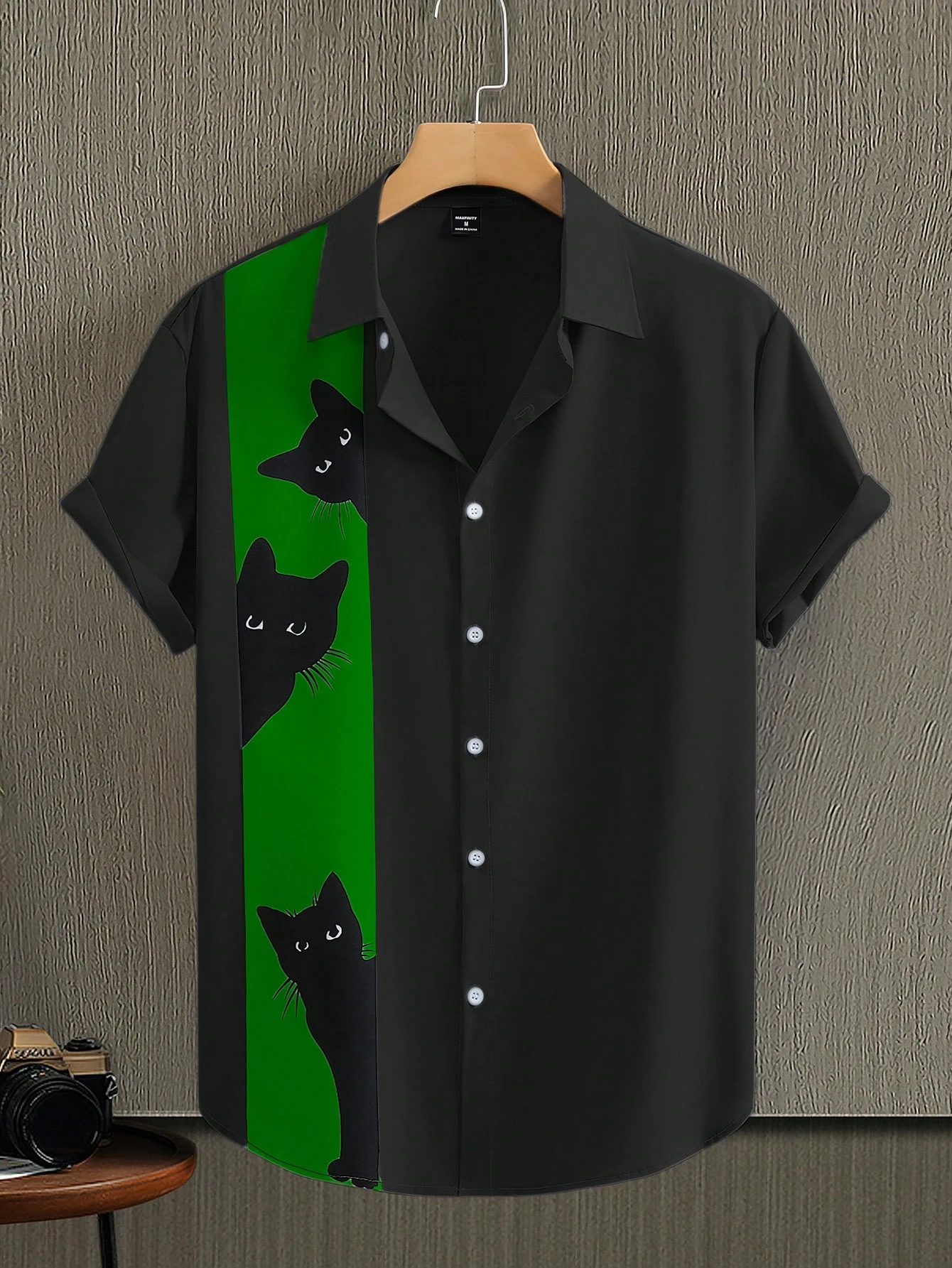 New Arrival Plus-Size Men's Hawaiian Shirt 3D Animal Cat Print Shirt Men's Summer Fashion Casual Collared Button-Down Shirt